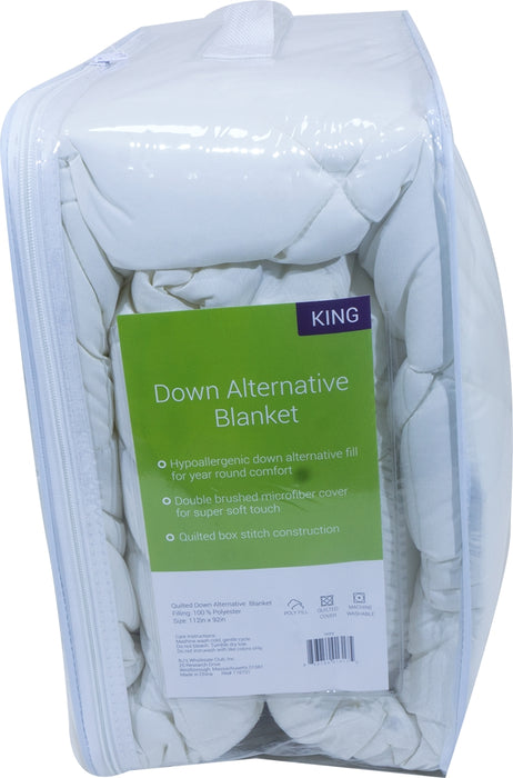 Down Alternative King Size Blanket, Ivory, 112 x 92 inch