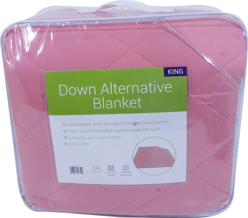 Down Alternative King Size Blanket, Burnt Coral, 112 x 92 inch