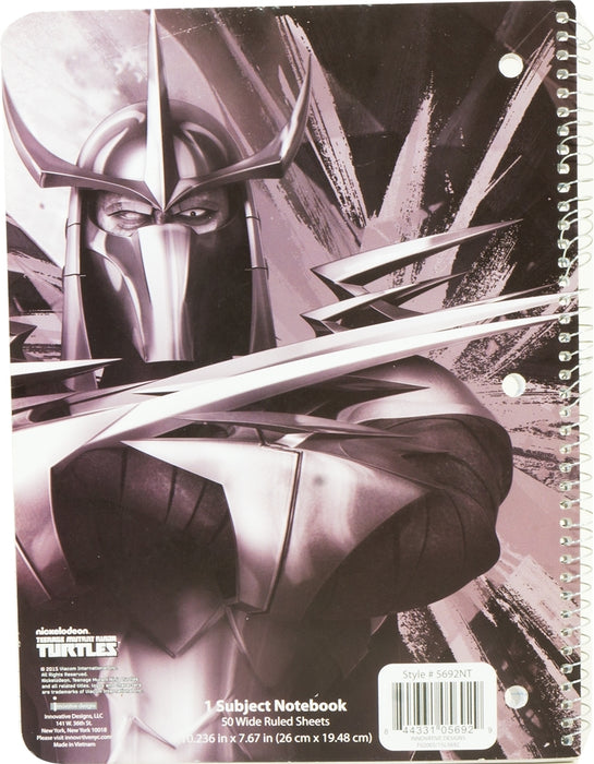 Innovative Designs Ninja Turtles Theme Wide Ruled Notebook, 50 sheets