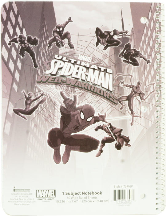 Innovative Designs Marvel Spiderman Theme Wide Ruled Notebook, 50 sheets