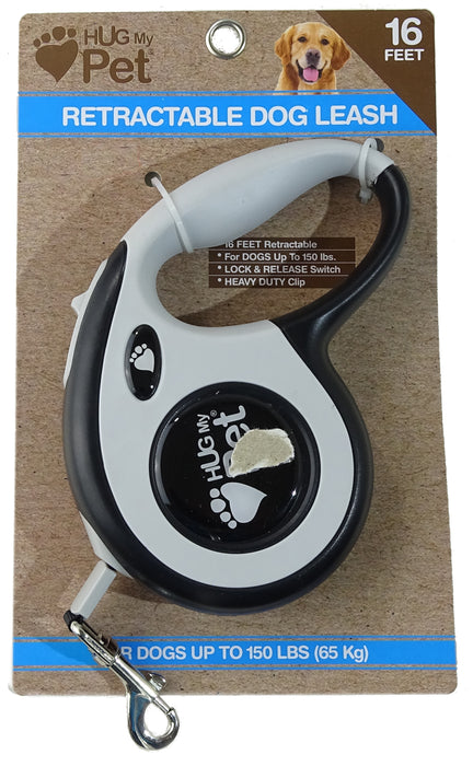 Hug My Pet Retractable Leash, 16 ft