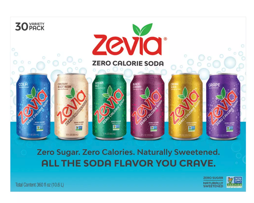 Zevia Club, Variety Pack, 6 Flavors , 30 x 12 oz