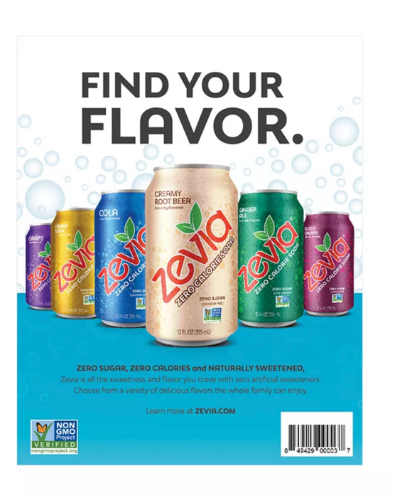 Zevia Club, Variety Pack, 6 Flavors , 30 x 12 oz