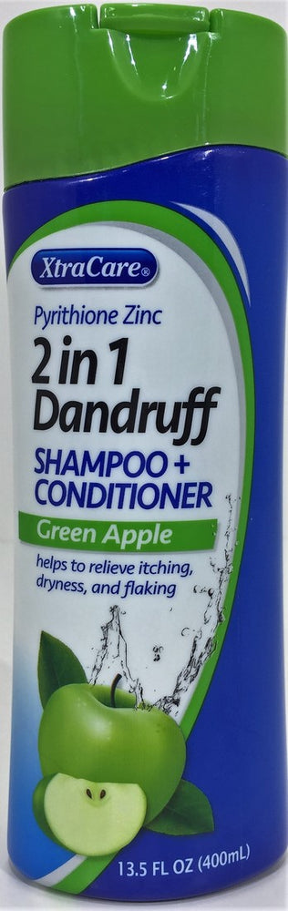 Xtra Care 2 in 1 Dandruff Shampoo & Conditioner with Green Apple, 13.5 oz