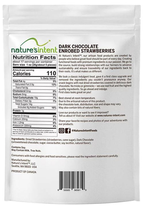 Nature's Intent Dark Chocolate Enrobed Strawberries , 17.6 oz