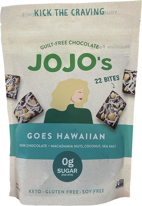 JOJO's Goes Hawaiian Keto Friendly Dark Chocolate Bites, 22 Bites, 8.8 oz