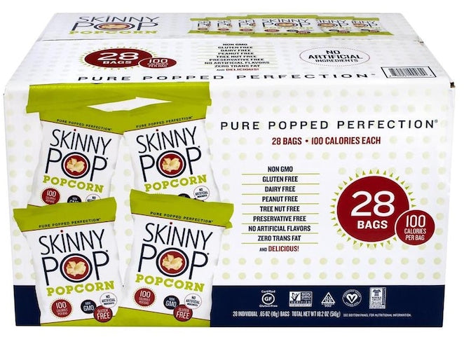 The SkinnyPop 100 Calorie Popcorn, Value Pack, 28 ct