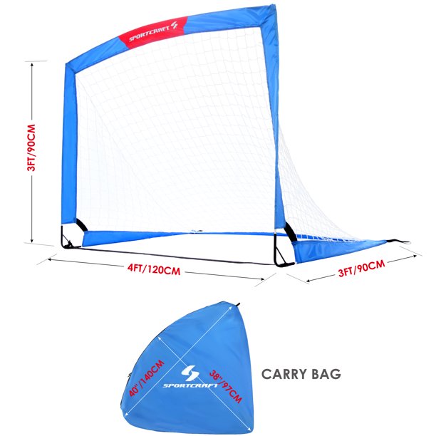 Sportscraft Soccer Goal Pop Up, 4' x 3', Set Of 2, 2 ct