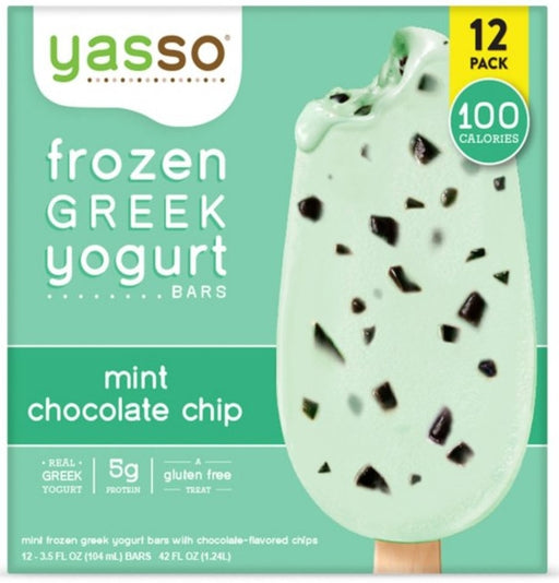 Yasso Frozen Greek Yoghurt Bars, Mint Chocolate Chip, 12 ct