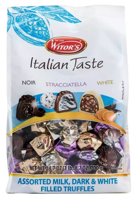 Witors Italian Taste Assorted Milk, Dark & White Filled Truffles , 24.7 oz