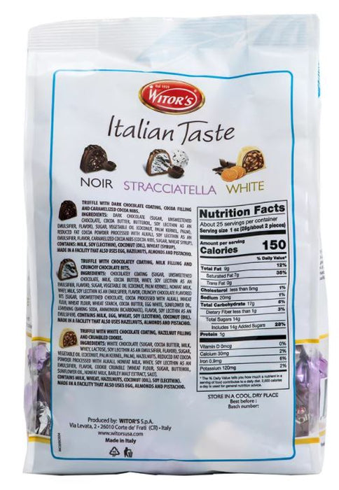 Witors Italian Taste Assorted Milk, Dark & White Filled Truffles , 24.7 oz