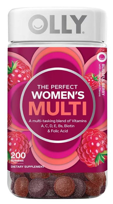 Olly Women's Mutlivitamin Gummies, Blissfull Berry Flavor, 200 ct