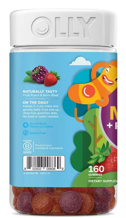 Olly Kid's Multi + Probiotic Chewable Gummies, Berry Punch Flavor , 160 ct