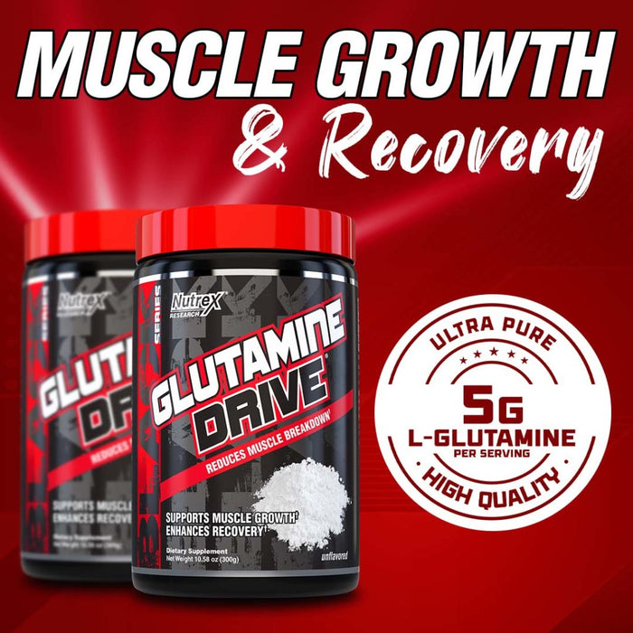 Nutrex Glutamine Drive Muscle Growth Enhances Recovery, Unflavored , 300 gr