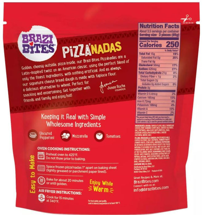 Brazi Bites Cheese & Uncured Pepperoni Pizza'nadas , 10 oz