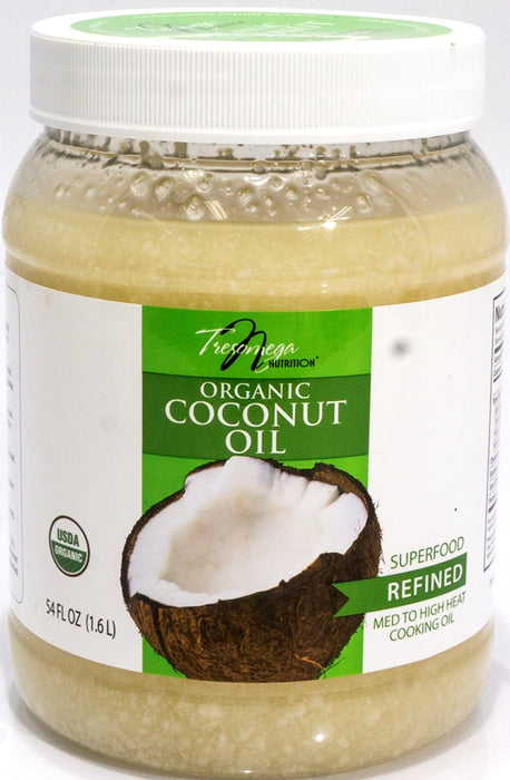 Tresomega Nutrition Refined Organic Coconut Oil, 54 oz