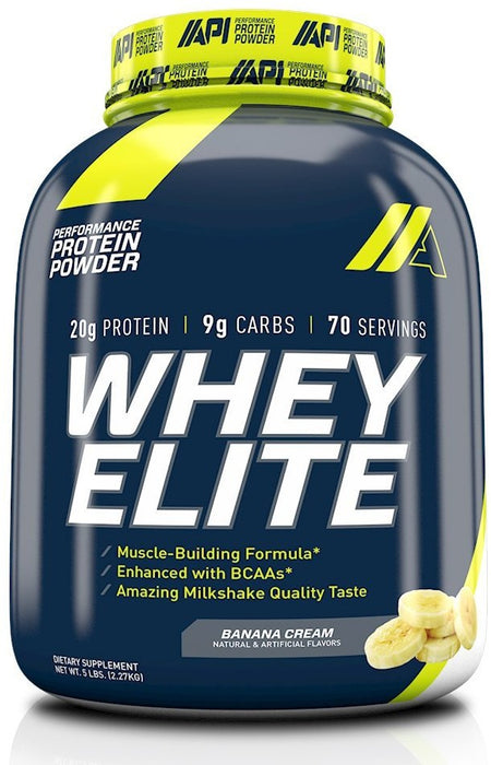 API Whey Elite Protein Powder, Banana Cream, 5 lbs