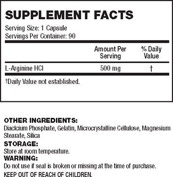 API L-Arginine Athletic Performance Support, 90 ct