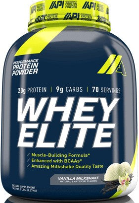 API Whey Elite Protein Powder, Vanilla Milkshake, 5 lbs