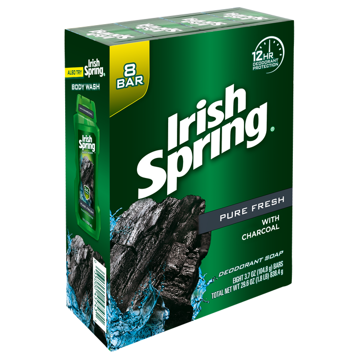 Irish Spring Bar Soaps, Pure Fresh, 8-Pack, 8 ct