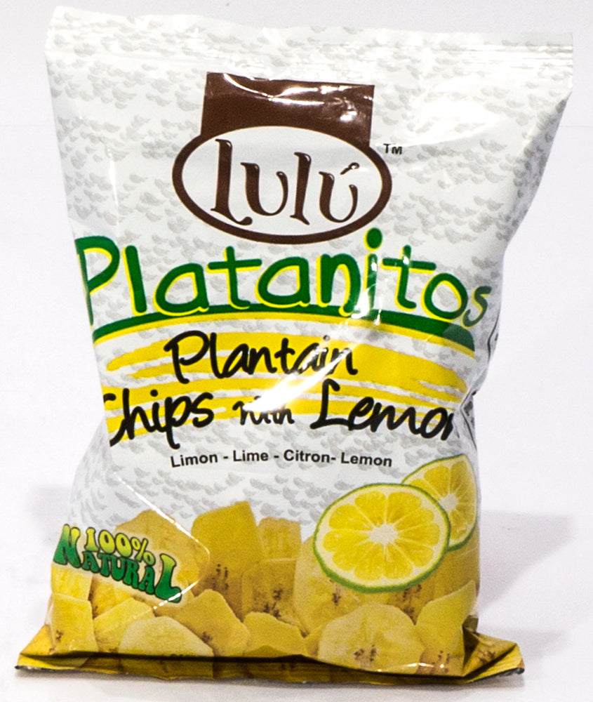 Lulu Platanitos Plantain Chips with Lemon, 2.5 oz