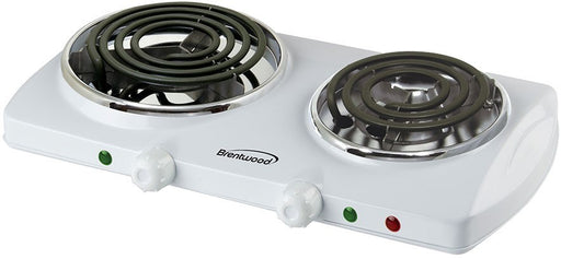 Brentwood 1500 Watt Double Electric Burner, White, Model #TS-368W