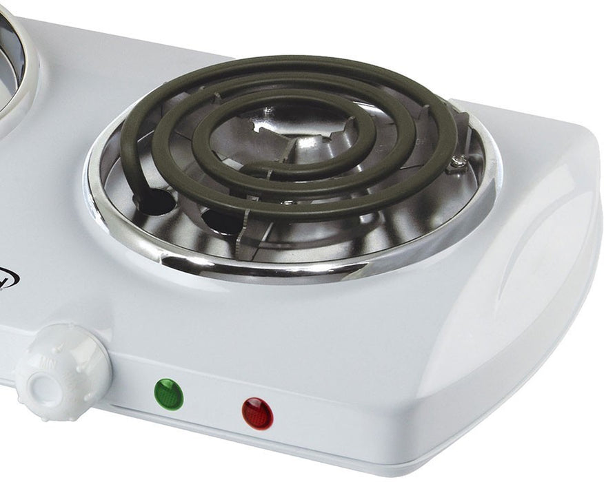 Brentwood 1500 Watt Double Electric Burner, White, Model #TS-368W