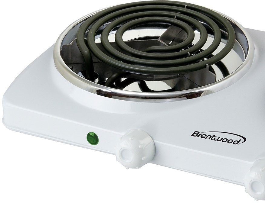 Brentwood 1500 Watt Double Electric Burner, White, Model #TS-368W