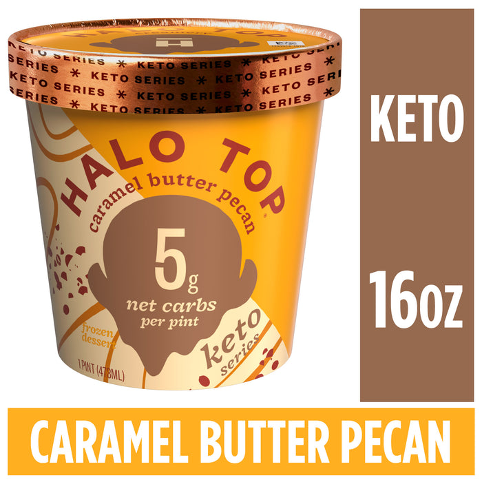 Halo Top Keto Caramel Butter Pecan Ice Cream , 16 oz