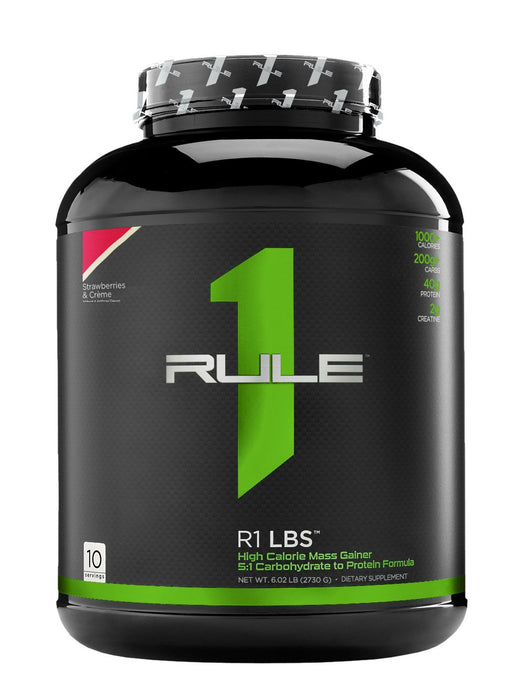 Rule 1 Mass Gainer Strawberries & Creme  6 lbs