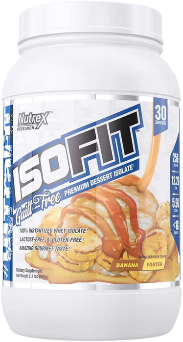 Nutrex ISO-Fit 100% Instantized Whey Protein Isolate, Banana Foster Flavor, 2.2 lbs