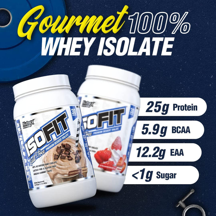 Nutrex ISO-Fit 100% Instantized Whey Protein Isolate, Vanilla Bean Ice Cream Flavor, 2.1 lbs