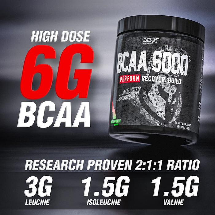 Nutrex BCAA 6000 Branched Chain Amino Acids, Watermelon Flavor , 225 gr