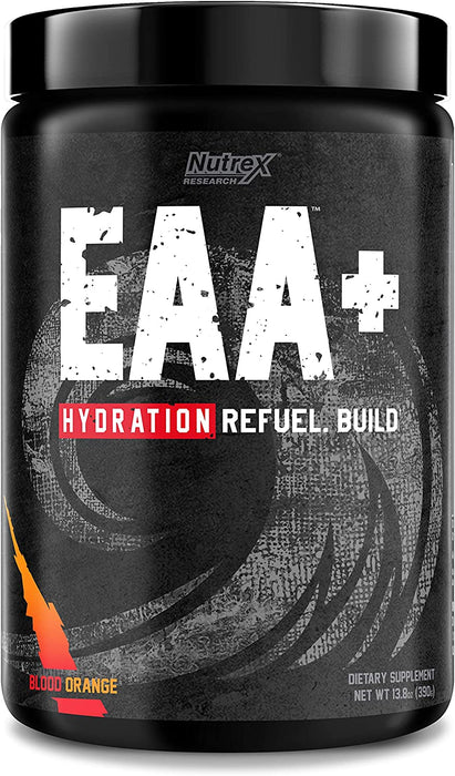 Nutrex EAA+ Hydration Muscle Strength + Recovery + Building BCAAs Powder, Blood Orange Flavor, 390 gr
