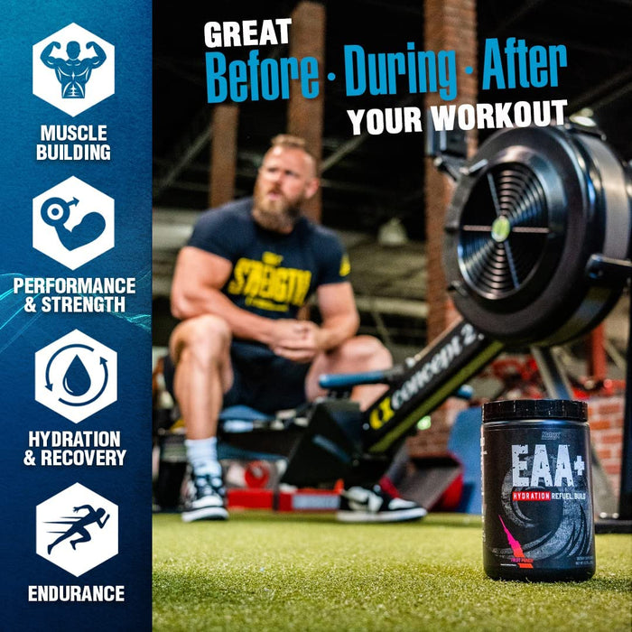 Nutrex EAA+ Hydration Muscle Strength + Recovery + Building BCAAs Powder, Blood Orange Flavor, 390 gr