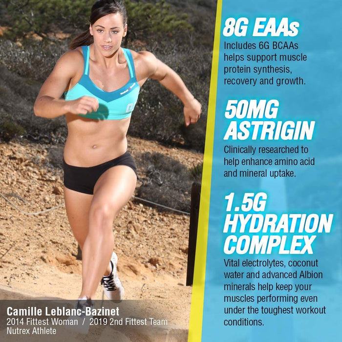 Nutrex EAA+ Hydration Muscle Strength + Recovery + Building BCAAs Powder, Blood Orange Flavor, 390 gr