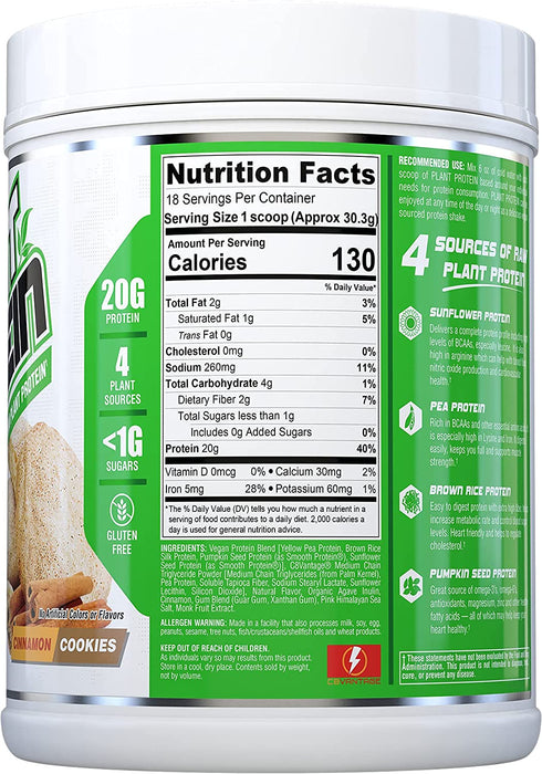 Nutrex Plant Protein Gourmet-Taste Protein Powder, Cinnamon Cookies Flavor , 1.2 lbs