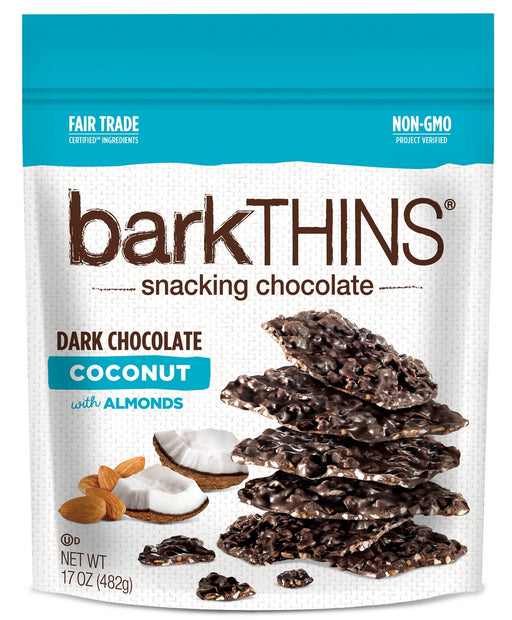 BarkThins Dark Chocolate Toasted Coconut with Almonds, 17 oz