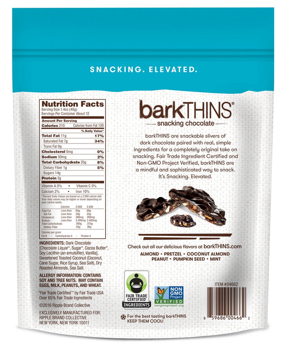 BarkThins Dark Chocolate Toasted Coconut with Almonds, 17 oz