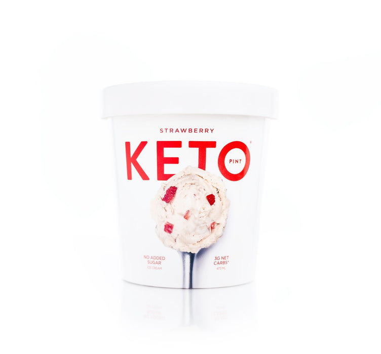 Keto Pint Low Carb Keto Strawberry Ice Cream , 16 oz