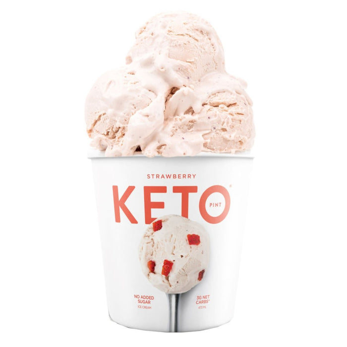 Keto Pint Low Carb Keto Strawberry Ice Cream , 16 oz