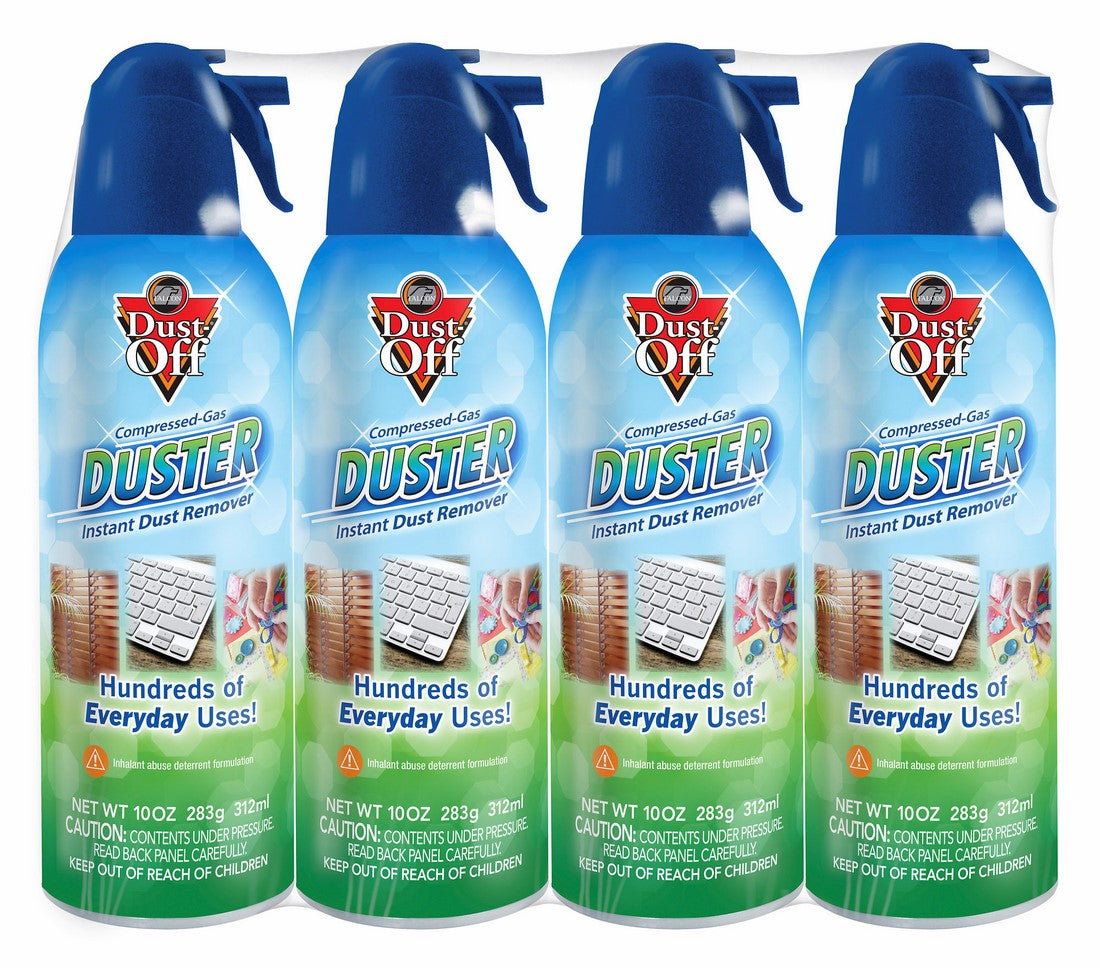 Dust-Off 4-Pack Duster Compressed Gas Instant Dust Remover, 10 oz 