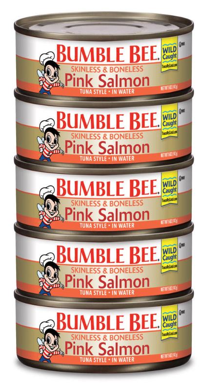 Bumble Bee Skinless And Boneless Wild Pink Salmon , 5 x 5 oz