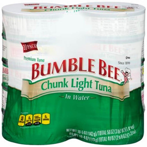 Bumble Bee Chunk Light Tuna in Water, 10 x 5 oz