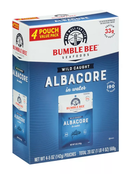 Bumble Bee Premium Albacore Tuna In Water , 4 x 5 oz