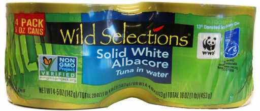 Wild Selections Solid White Tuna, 4 x 5 oz