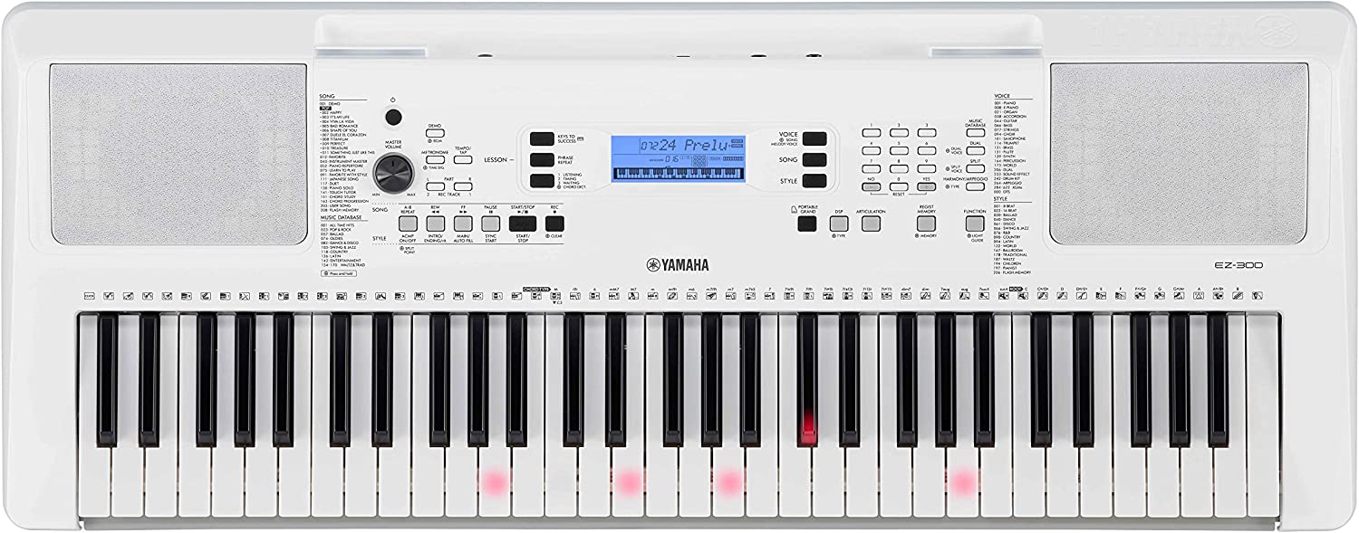 Yamaha 61-Key Lighted Portable Keyboard (EZ-300AD), 61 key