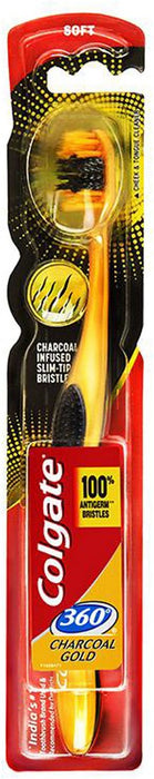 Colgate 360 Charcoal Gold Toothbrush, Soft