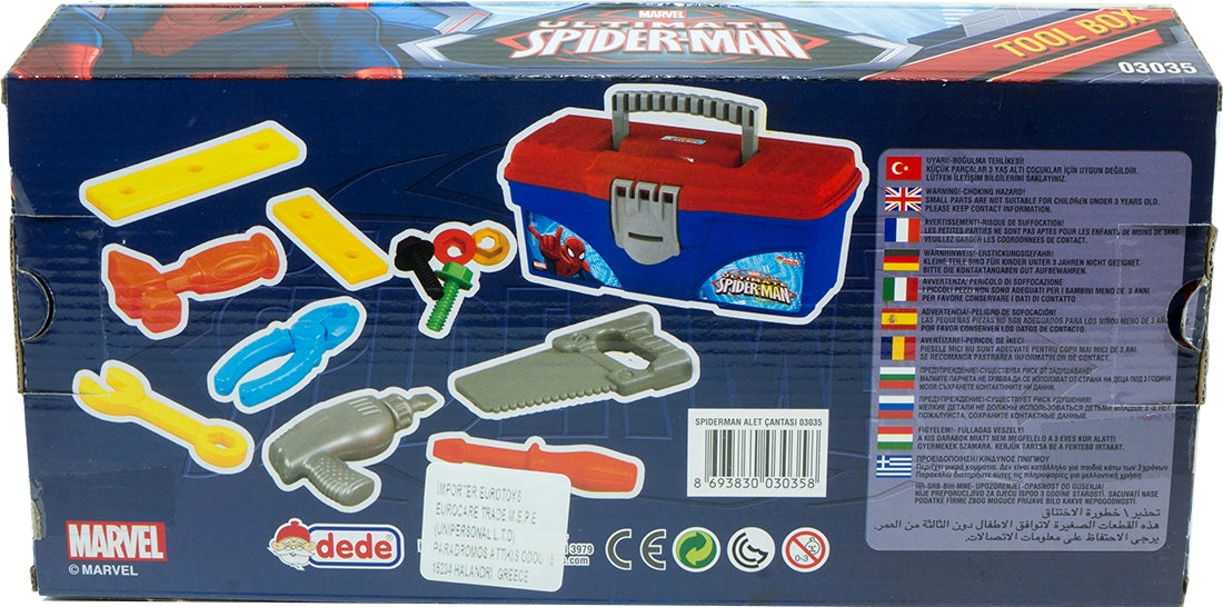 Dede Handy Man Tool Box, Marvel Spiderman, 12 pc