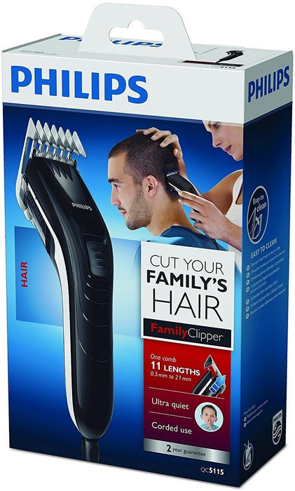 Philips Family Hair Clipper for Adults and Kids, 11 Length Settings, Model #QC 5115